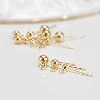 Brass Earring Drop Component, 14K gold plated, DIY & smooth 