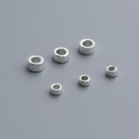 Sterling Silver Spacer Beads, 925 Sterling Silver, Round Tube, polished, DIY silver color 