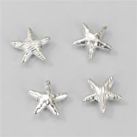 Sterling Silver Spacer Beads, 925 Sterling Silver, Starfish, DIY silver color, 19.5mm Approx 1.5mm 