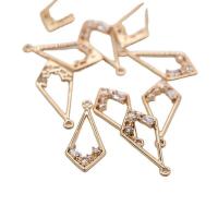 Cubic Zirconia Micro Pave Brass Pendant, high quality gold color plated, micro pave cubic zirconia & hollow 