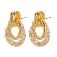 Zinc Alloy Rhinestone Drop Earring, gold color plated, fashion jewelry & for woman & with rhinestone 