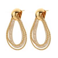 Zinc Alloy Rhinestone Drop Earring, gold color plated, fashion jewelry & for woman & with rhinestone 