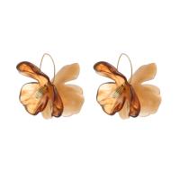 Resin Zinc Alloy Earring, with Resin, fashion jewelry & for woman 