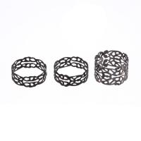 Stainless Steel Finger Ring, 304 Stainless Steel, Round, Vacuum Ion Plating, 3 pieces & fashion jewelry & for woman 