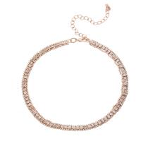 Rhinestone Zinc Alloy Necklace, with 9cm extender chain, gold color plated, fashion jewelry & for woman & with rhinestone, golden cm 