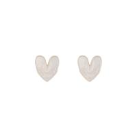Enamel Zinc Alloy Stud Earring, Heart, high quality plated, fashion jewelry & for woman, white 