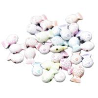 Acryl Schmuck Perlen, Fisch, Einbrennlack, DIY, gemischte Farben, 13x21mm, ca. 600PCs/Tasche, verkauft von Tasche