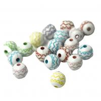 Perle acrylique, Rond, vernis au four, DIY & normes différentes pour le choix & lavage chimique, couleurs mélangées, Vendu par sac