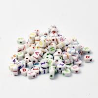 Acrylic Alphabet Beads, Heart, DIY & with letter pattern & enamel Approx 