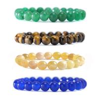 Gemstone Bracelets, with Elastic Thread, Round, 4 pieces & fashion jewelry & Unisex, mixed colors, 8mm Approx 19 cm, Approx 