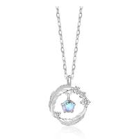 Cubic Zircon Micro Pave Sterling Silver Necklace, 925 Sterling Silver, platinum plated, fashion jewelry & micro pave cubic zirconia & for woman Approx 17.7 Inch 