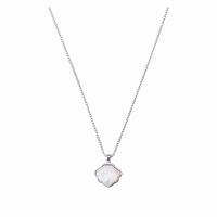 Sterling Silver Jewelry Necklace, 925 Sterling Silver, with Shell, Shell, platinum plated, fashion jewelry & for woman cm 