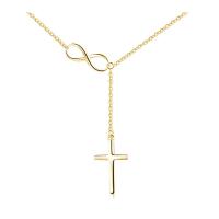 Brass Jewelry Necklace, Cross, plated, fashion jewelry & for woman 520mm 