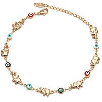 Evil Eye Jewelry Bracelet, Brass, gold color plated, for woman & enamel, multi-colored, 220mm 