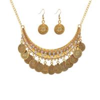 Brass Jewelry Set, earring & necklace, plated, fashion jewelry & for woman 450mm 