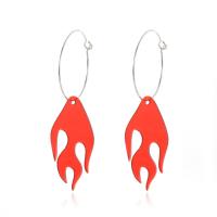 Acrylic Drop Earring & for woman, red 