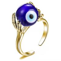 Evil Eye Jewelry Finger Ring, Brass, plated, Adjustable & for woman & enamel 