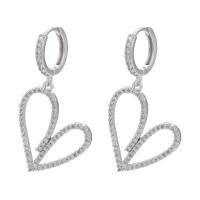 Huggie Hoop Drop Earring, laiton, Placage, styles différents pour le choix & pavé de micro zircon & pour femme, plus de couleurs à choisir, Vendu par paire