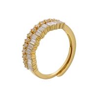 Cubic Zirconia Micro Pave Brass Finger Ring, plated, Adjustable & micro pave cubic zirconia & for woman 20.5mm 