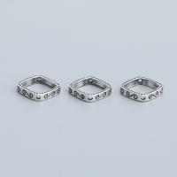 Sterling Silver Frame Beads, 925 Sterling Silver, Rhombus, vintage & DIY, silver color, 11.5mm Approx 1mm, Inner Approx 9mm 