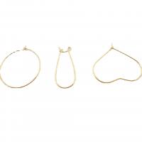 Brass Hoop Earring Components, 14K gold plated, DIY 