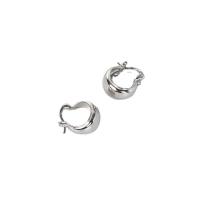Sterling Silver Huggie Hoop Earring, 925 Sterling Silver, platinum color plated, for woman 