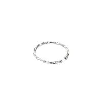 925 Sterling Silver Cuff Finger Ring, plated, Adjustable & for woman 1.5mm 