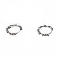 Sterling Silver Huggie Hoop Earring, 925 Sterling Silver, Donut, platinum color plated, for woman, 12mm 