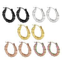 Edelstahl Hoop Ohrringe, 304 Edelstahl, Vakuum-Ionen-Beschichtung, Modeschmuck & für Frau, keine, 4x21mm, verkauft von Paar