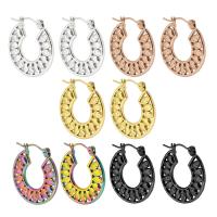 Stainless Steel Hoop Earring, 304 Stainless Steel, Vacuum Ion Plating, fashion jewelry & for woman 