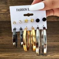 Zinc Alloy Earring Set, 6 pieces & fashion jewelry & for woman & with rhinestone 