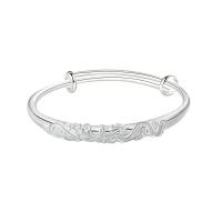 Brass Bangle, silver color plated, for woman, 6.8mm, Inner Approx 60mm 