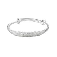 Brass Bangle, silver color plated, for woman, 7.8mm, Inner Approx 60mm 