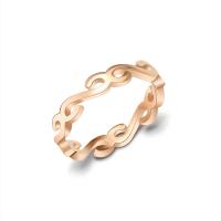 Titanium Steel Finger Ring, Vacuum Ion Plating & for woman, rose gold color, 3.5mm 