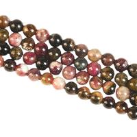 Natürlicher Turmalin Perlen, rund, poliert, DIY & verschiedene Größen vorhanden, gemischte Farben, Länge:ca. 14.96 ZollInch, verkauft von Strang