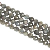 Labradorit Perlen, rund, poliert, DIY & verschiedene Größen vorhanden & facettierte, grau, Länge:ca. 14.96 ZollInch, verkauft von Strang