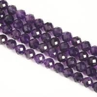 Natürliche Amethyst Perlen, rund, poliert, DIY & verschiedene Größen vorhanden & facettierte, violett, Länge:ca. 14.96 ZollInch, verkauft von Strang