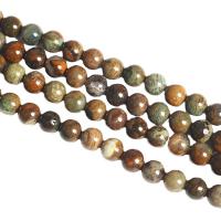 Wasserblauer Terra Jaspis Perle, rund, poliert, DIY & verschiedene Größen vorhanden, gemischte Farben, Länge:ca. 14.96 ZollInch, verkauft von Strang