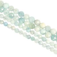 Perles aigue-marine, Rond, poli, DIY & normes différentes pour le choix & facettes, couleurs mélangées Environ 14.96 pouce, Vendu par brin