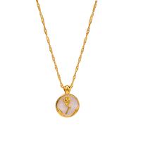 Brass Jewelry Necklace, with Shell, with 1.97inch extender chain, fashion jewelry & for woman, golden Approx 18.1 Inch 