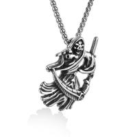 304 Stainless Steel Necklace, Skull, polished & for man, original color 