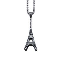 Titanium Steel Pendants, Eiffel Tower, polished, fashion jewelry & Unisex, 54mm 