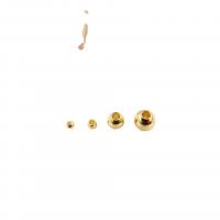 Brass Jewelry Beads, Round, 14K gold plated, DIY 