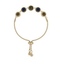 Zinc bracelets en strass en alliage , alliage de zinc, fleur, Placage de couleur d'or, réglable & pour femme & avec strass, plus de couleurs à choisir Environ 6-9 pouce, Vendu par PC