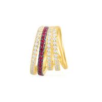 Earring Cuff and Wraps, Zinc Alloy, gold color plated, fashion jewelry & for woman & with rhinestone 