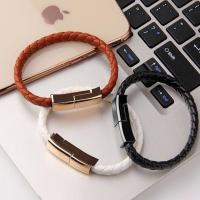PU Leather Data Cable Wristband, with Zinc Alloy, fashion jewelry & Unisex 