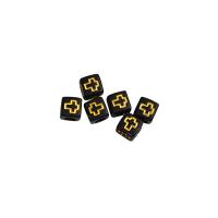 Acrylic Jewelry Beads,  Square, with cross pattern & DIY, black Approx 
