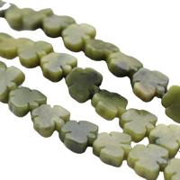 Südliche Jade Perle, Drei Kleeblatt, poliert, DIY, grün, 12x14mm, Länge:ca. 39 cm, verkauft von Strang
