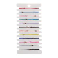 Fashion Zinc Alloy Bracelets, Polyester Cord, with Zinc Alloy, gold color plated, 12 pieces & for woman, mixed colors .7 Inch 