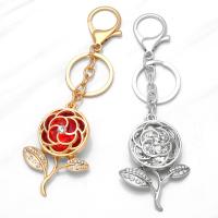 Crystal Key Chain, Zinc Alloy, with Crystal, Rose, plated, Unisex & for woman & with rhinestone .4 Inch 